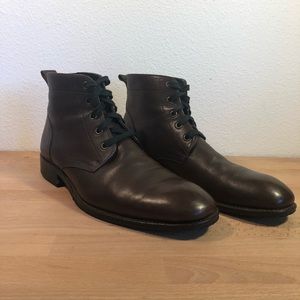 Men’s Tobacco Leather Oxford Boots - Size 10